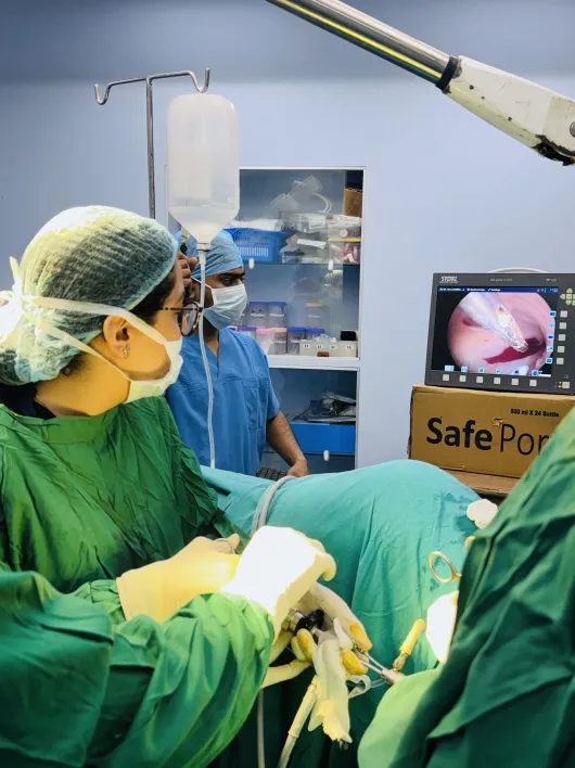 Operating room environment showcasing sterile procedures and advanced medical technology